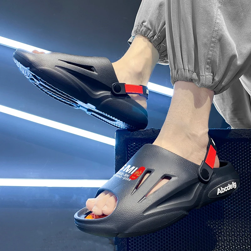 Nuovi uomini estivi Pantofole da massaggio Lati Sandali da esterno per interni Scarpe casual da spiaggia Scivoli con suola morbida Infradito da uomo Sandali da uomo