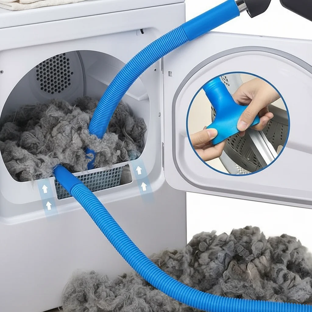 Dryer Exhaust Cleaner Hose Accessory 1Pc Blue Cleaning Tool for Home Use
