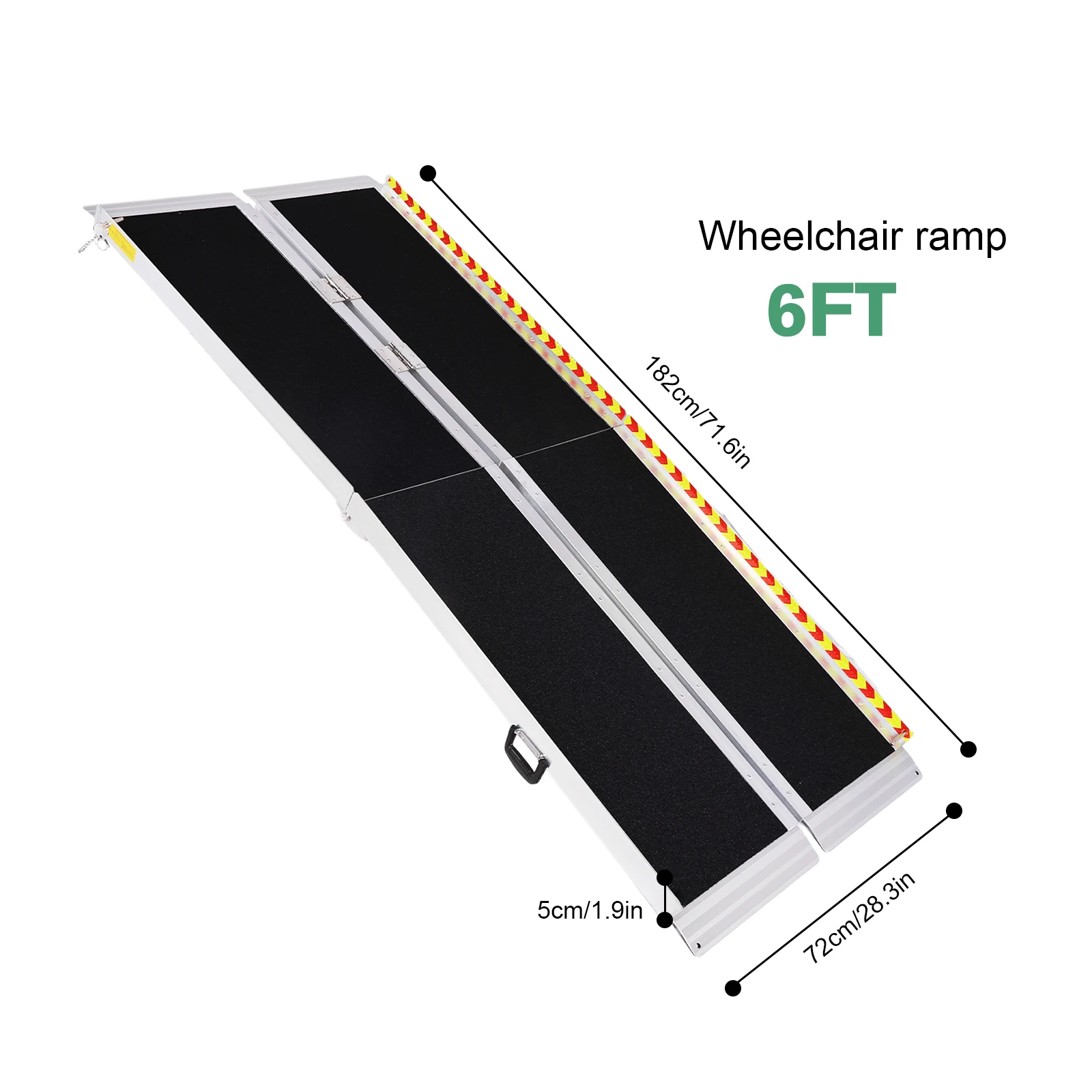 Portable Wheelchair Ramp Non-Slip Aluminum Folding Handicap Ramp Door Threshold Wheelchair Ramp for Home Steps Doorways