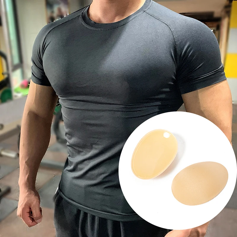 Self Adhesive Silicone Men's Chest Muscle Pad Male Soft And Straight Chest Muscle Enlargement Anti Protrusion Sticker Reusable