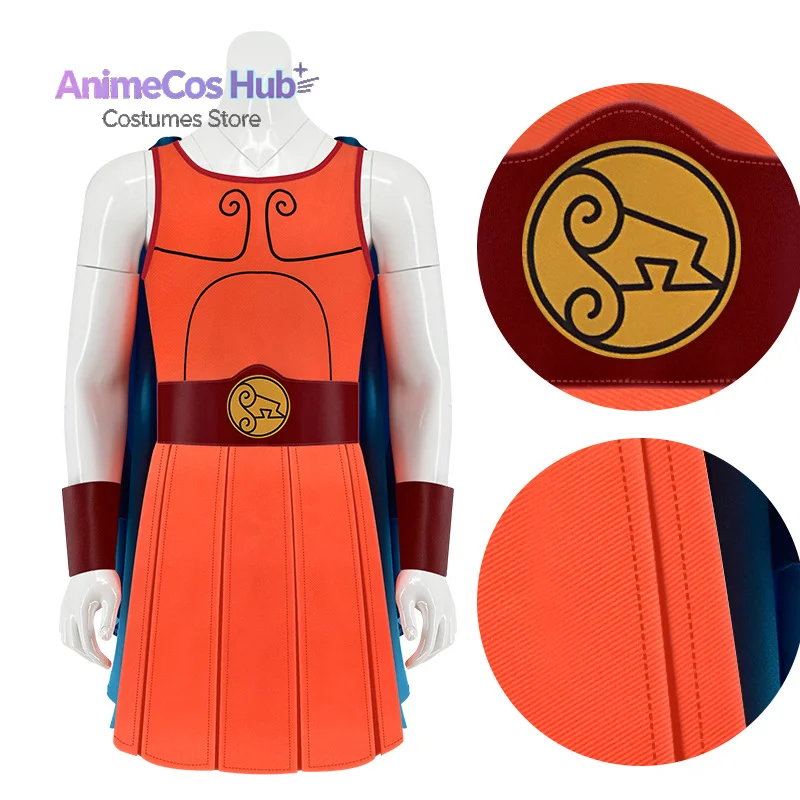 Disfraz de Hércules para cosplay, para adultos, con capa, cinturón y mono de hombre fuerte, ideal para Halloween, carnavales y fiestas de disfraces.
