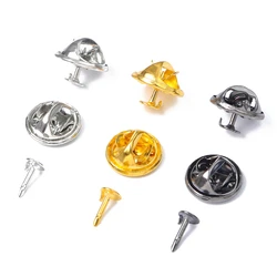 30set Metal Blank Brooch Base Holder Butterfly Pins Badge Clasps Nail Tie Back Tack Lapel Buckle Settings For Diy Jewelry Making