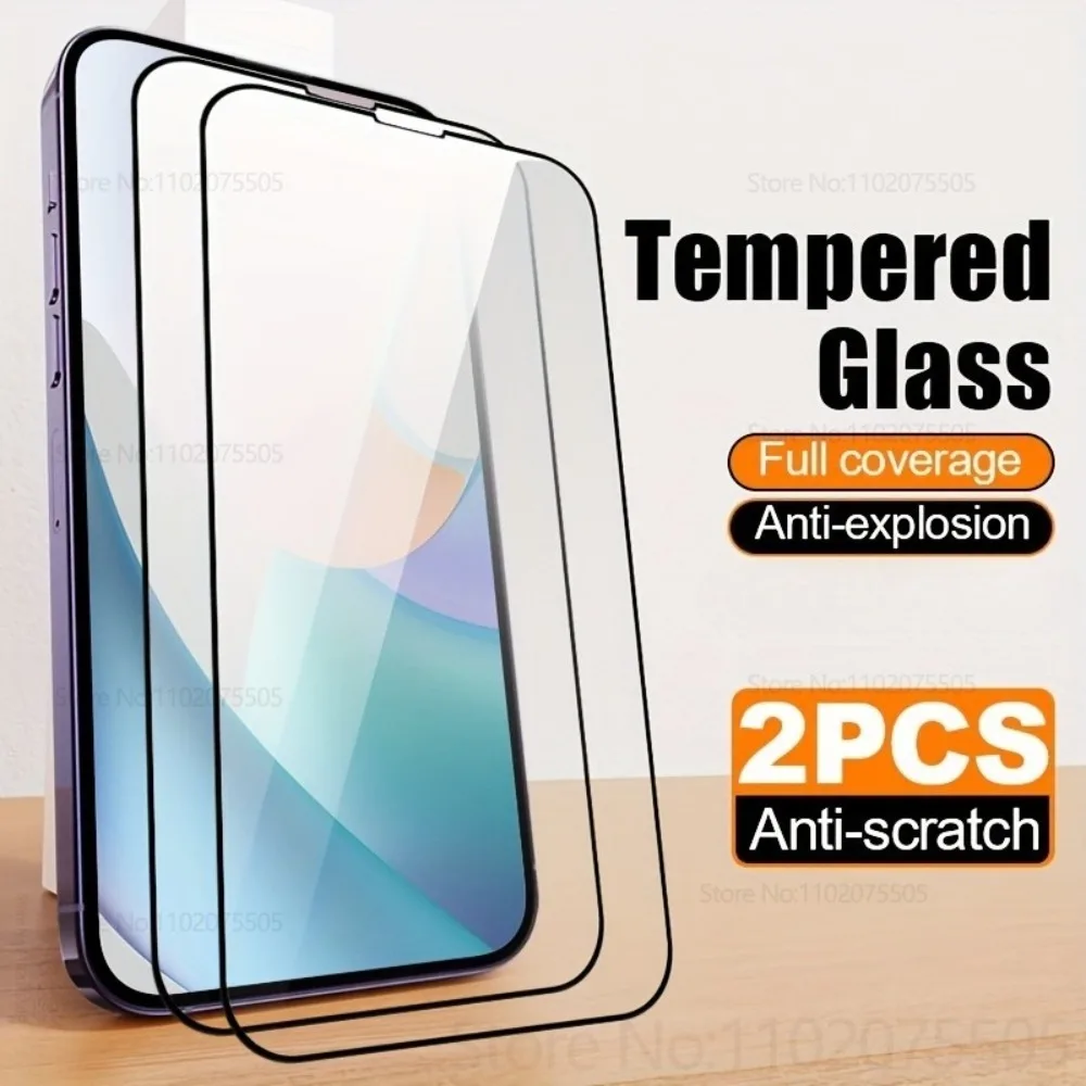 

2pcs Full Cover Protective Film for IPhone 17 17 Pro 17 Promax 14 15 Plus 16E Tempered Glass 16 Promax 11 12 13 Mini XR XS MAX X