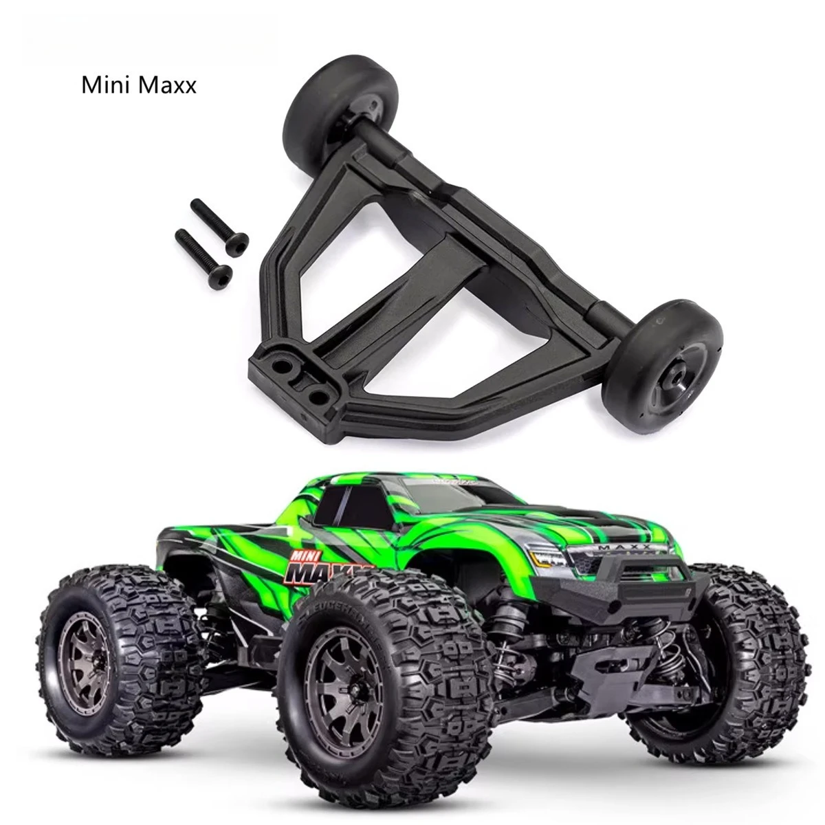 Head Up Wheel Imitation Roller Big Foot Cart Rolling Wheel for TRAXXAS Mini Maxx Mini X RC Car Metal Upgrade OP Accessories