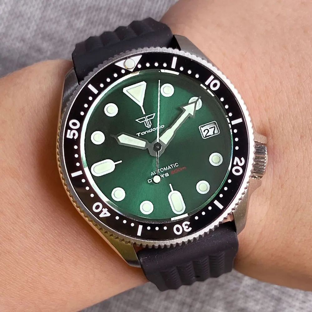 37mm Tandorio 200m Diving NH35A Movement 120 Click Sapphire Glass