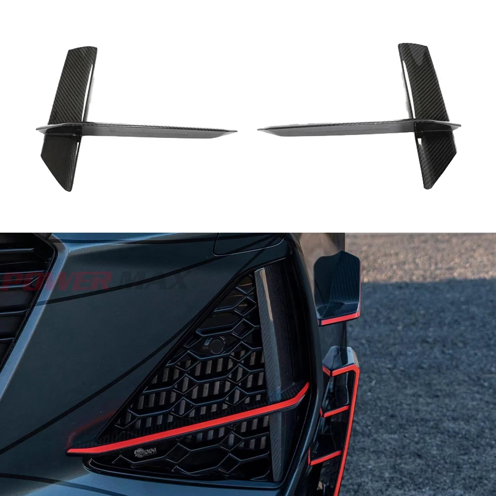 

Pre Preg Dry Carbon Fiber ABT Style Front Canards For Audi RS7 C8 Sportback 4 Door Front Bumper Intake Vent 2020-2021