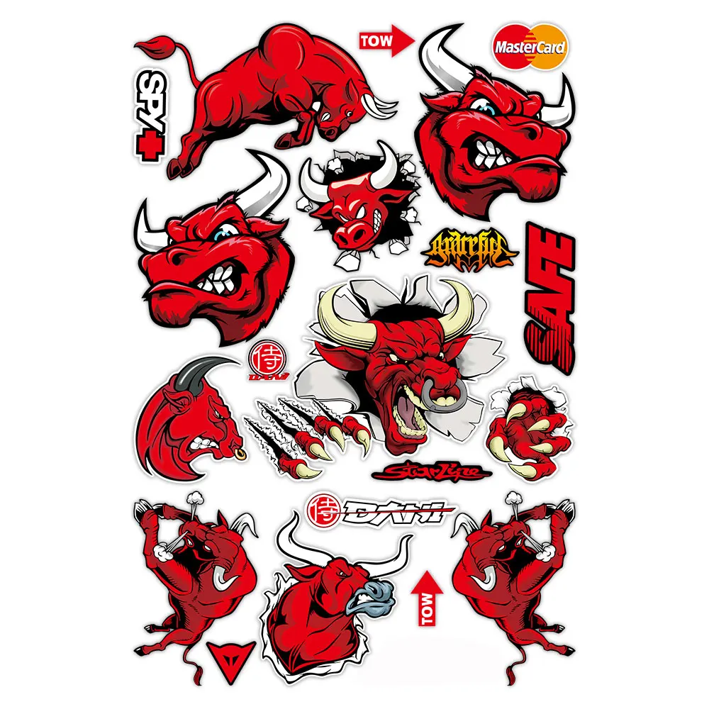 Bull Reflective Helmet Motorcycle Moto Bike Reflective Sticker Decal Car Styling Stickers for Honda CBR HRC YAMAHA Warrior 350