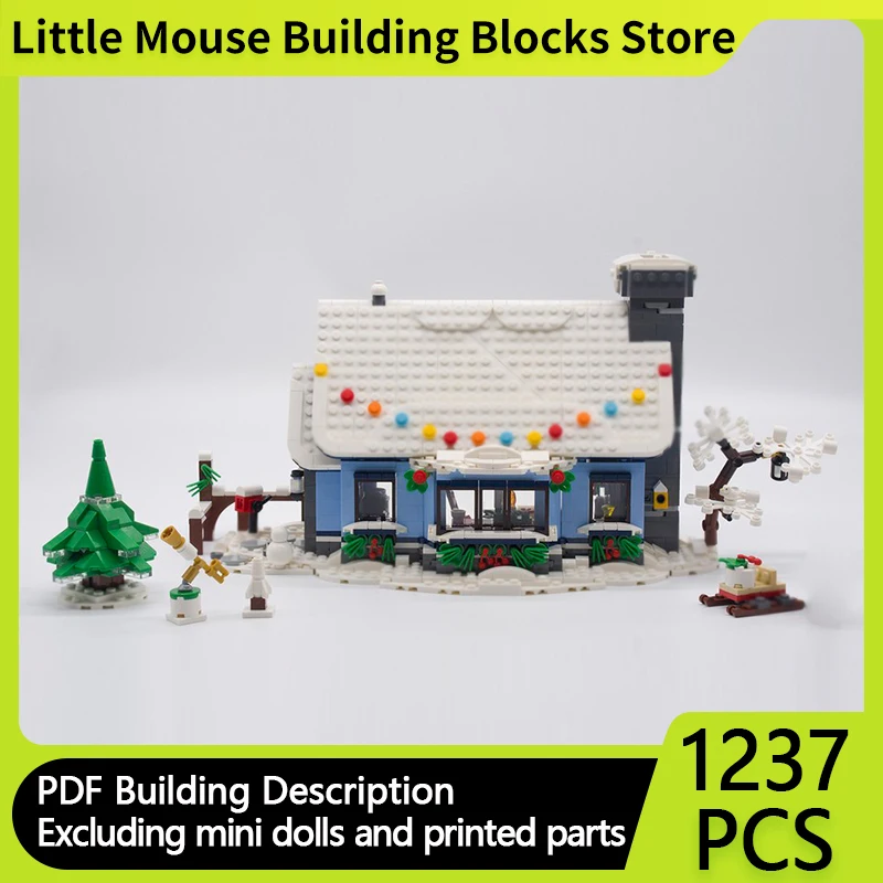 

Модель с видом на улицу, MOC, строительные кирпичи, зимняя деревня, праздник, дом, модульная технология, подарки, праздник, сборка, детские игрушки, костюм