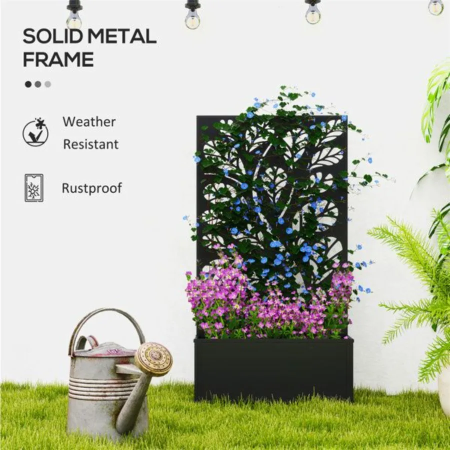 

Garden Bed Galvanized Planter Garden Bed with Privacy Pan