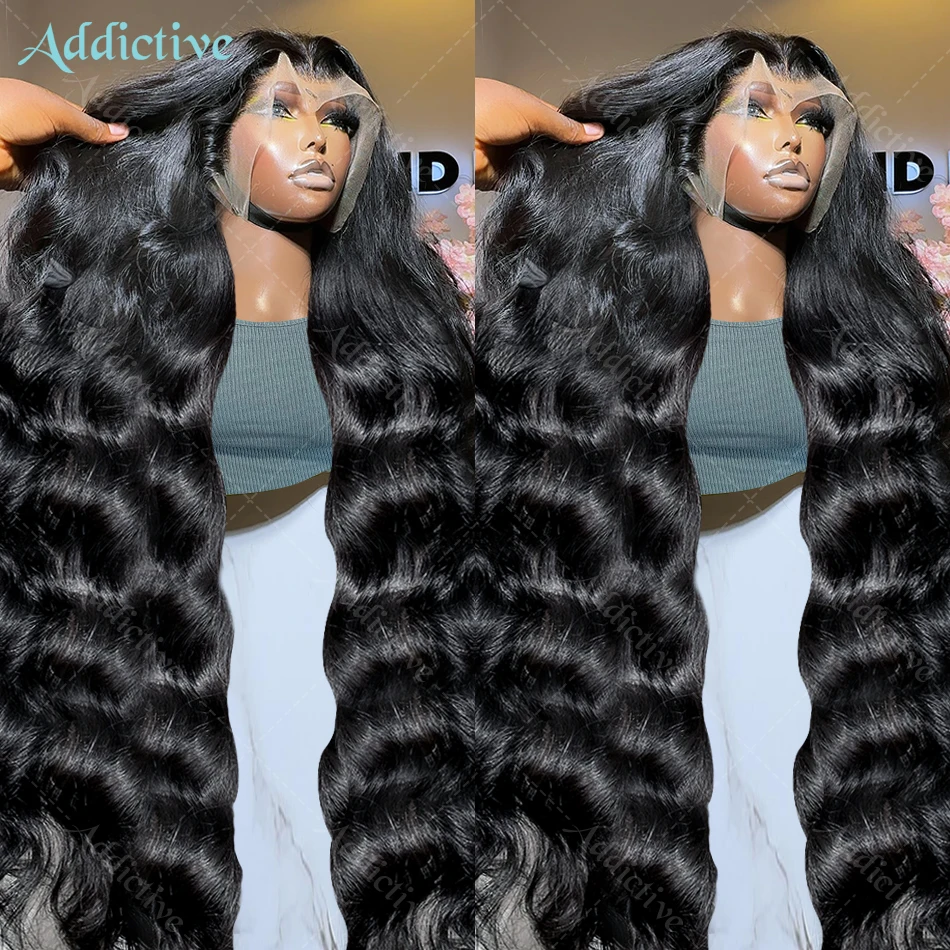 30 32 inch Body Wave HD Lace Front Wigs Human Hair 200 Density Brazilian Water Wave 13x4 Transparent Lace Frontal Wig For Women