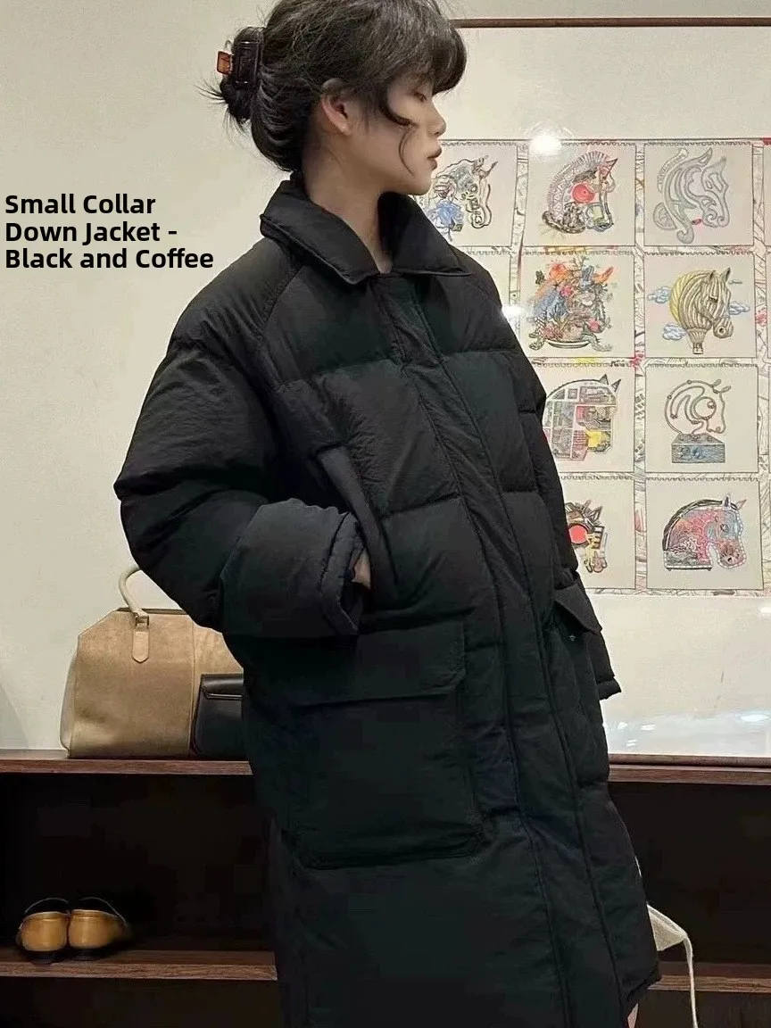 كوي جدا دونغدا بوابة المرأة منتصف طول أسفل Jaet الخبز Sle كيت بسيط Sle ملابس خارجية دافئة طويلة Sve سستة #5