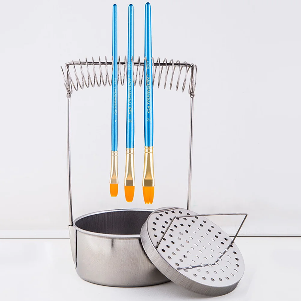 

1Pcs Portable Oil Painting Wash Pen Brush Washing Bucket Plastic Multifunction Holder for Home School Art Class