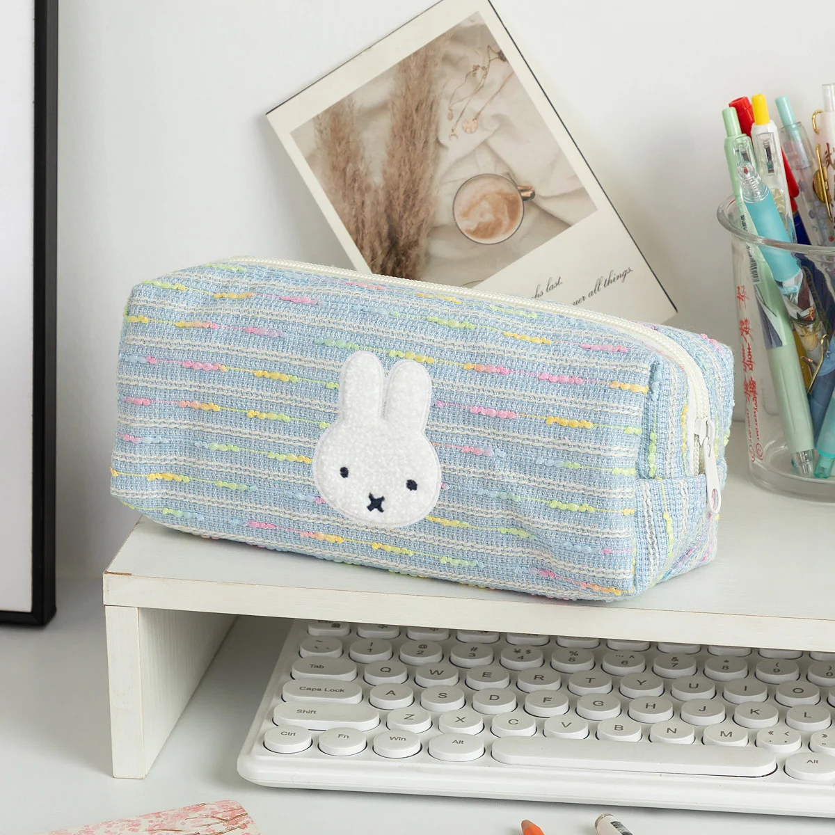New Miffy Pencil Case Cartoon Miffy Rabbit Student Stationery Box Large Capacity Chanel-Style Desktop Storage Bag