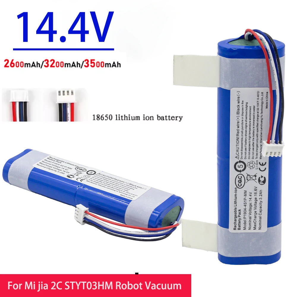 14.4V 3500mAh 18650 li-ion Replacement Battery For Xiaomi Mi Robot Vacuum Mop 2 XMSTJQR2C STYTJ03ZHM 2C P2051-4S1P-ZM 2C battery