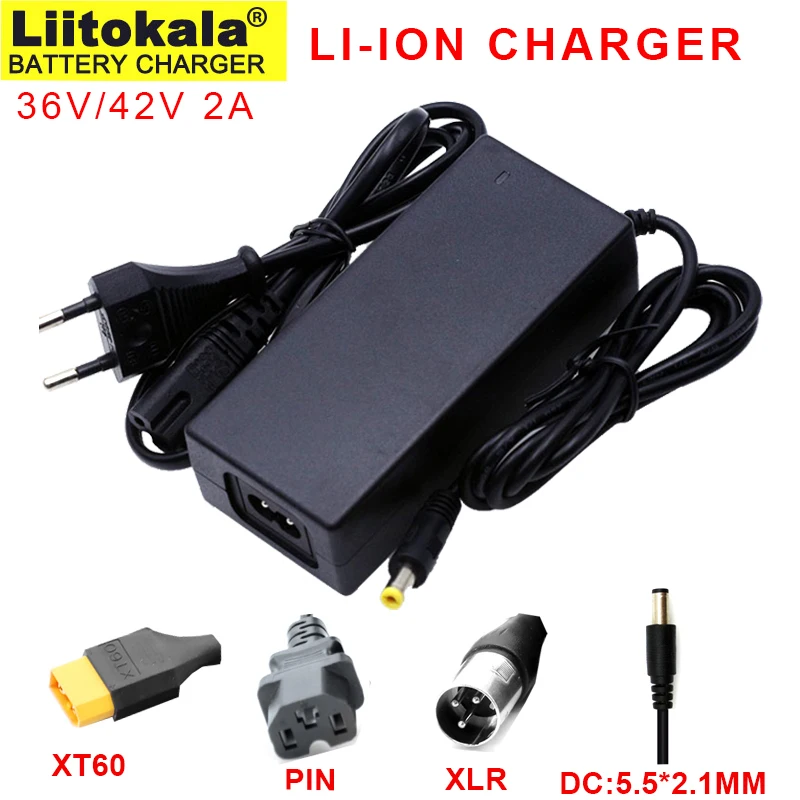 LiitoKala 36V 2A 10 strings 42v 21700 18650 26650 batteries charger Polymer lithium battery charger