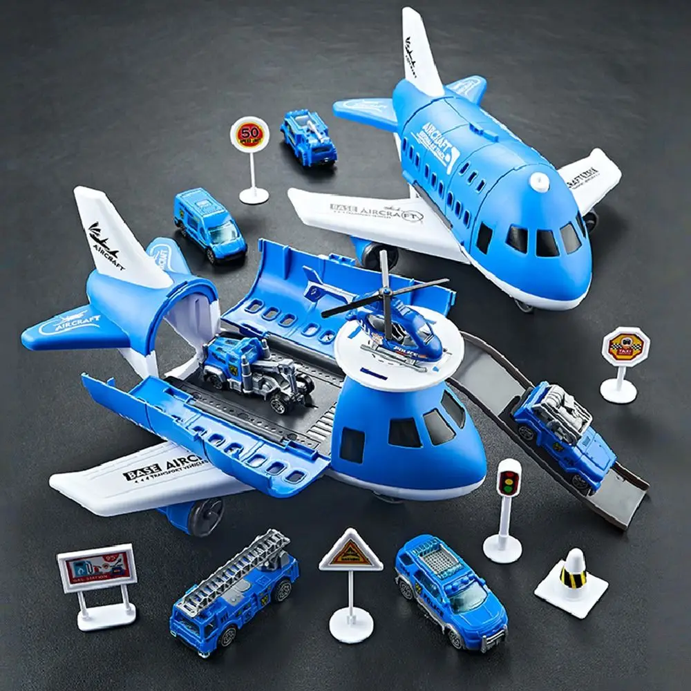 Creative Red Blue Inertia Rail Airplane Deformable Track Plastic Simulation Aircraft Model Road Sign Random Car Track Gift