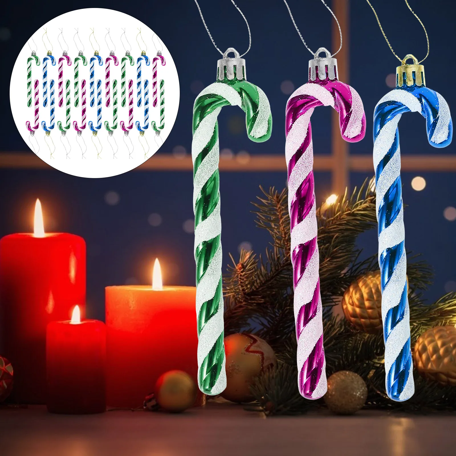

18 Pcs Christmas Tree Decoration Essential Ornaments Hanging Crutch Pendant Mini