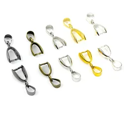 30Pcs Copper Pendant Pinch Clip Bail Findings/Pendant Clasp Hooks Connector for DIY Necklace Jewelry Making Accessories Supplies