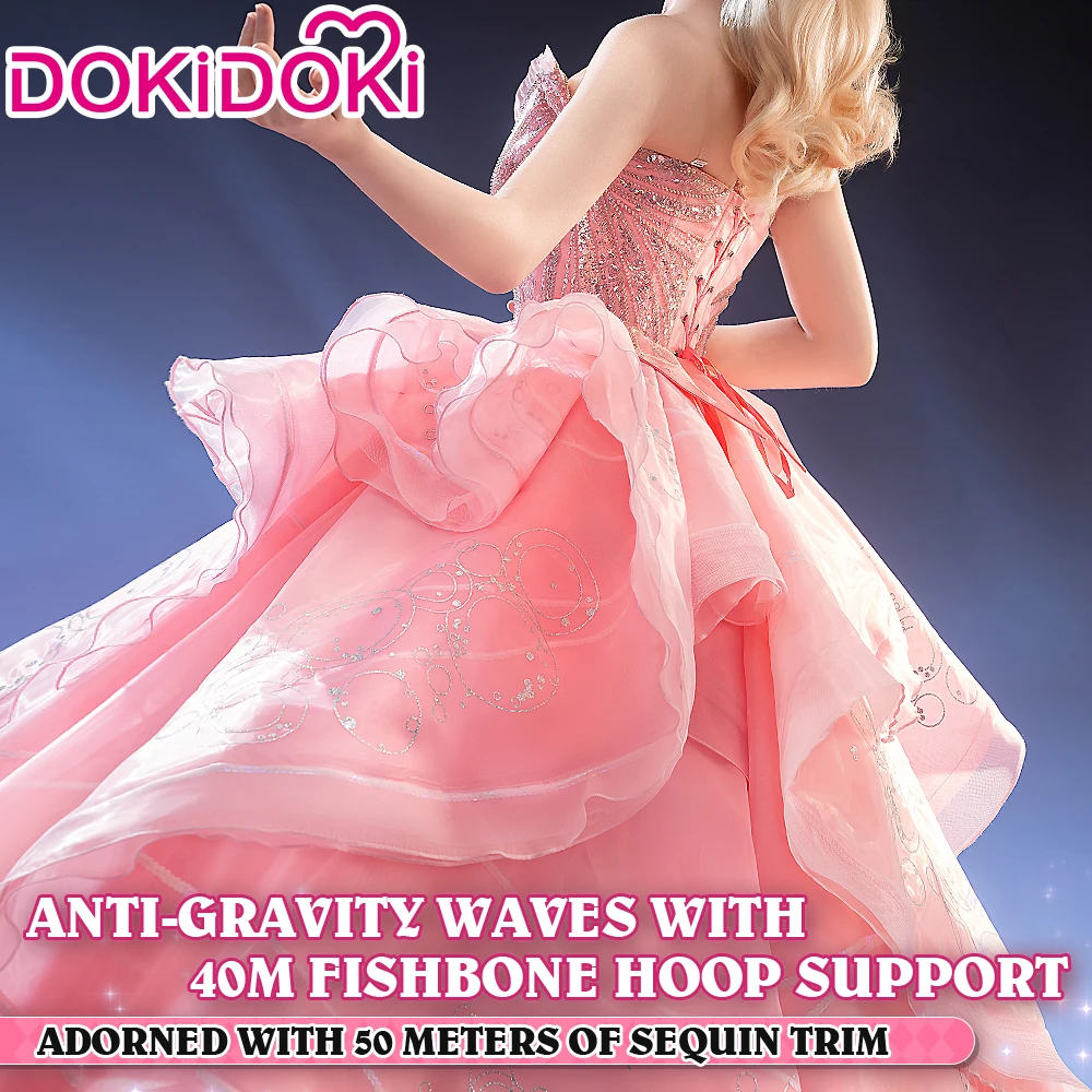 Ready For ShipGlinda Cosplay Costume Movie WickedS-3XLDokiDoki Women Pink Gorgeous Evening Dress