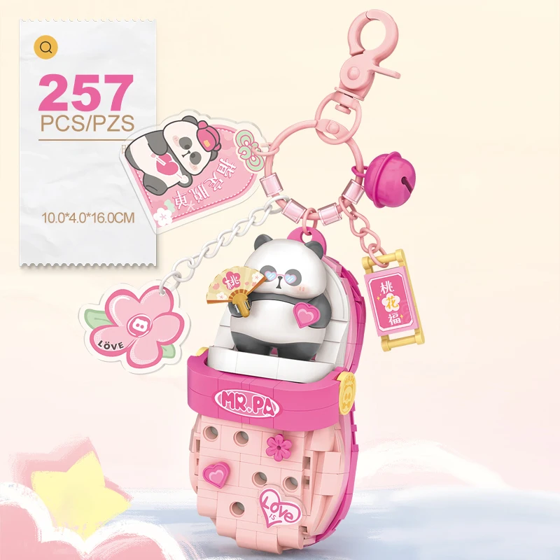 Encantos de bolsa LOZ, kits de modelo, chaveiros de brinquedo, pingentes de blocos de construção, decorações criativas para casa, presentes de aniversário para meninas