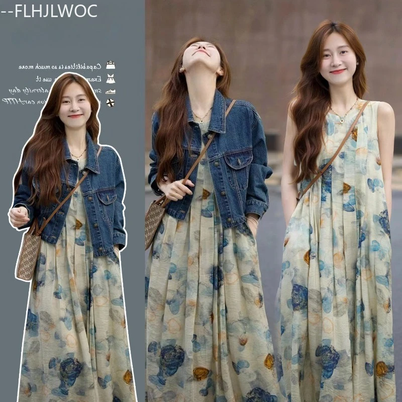 Ropa holgada, vestidos, trajes, conjuntos de 2 piezas, moda de otoño 2025, marca FLHJLWOC, conjunto de vestido camisero informal coreano elegante para mujer