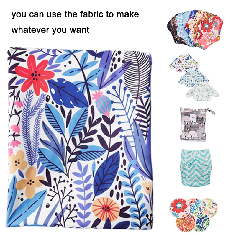 Washable Waterproof TPU Handmade Polyester Fabric Printed PUL Material for High Quality Cloth Diaper Menstrual Pads DIY Sewing