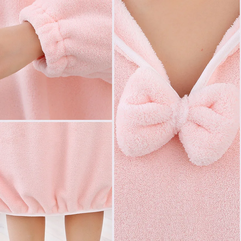 Bathrobe Woman Shower Thickened Long Coral Velvet Student Home Wear Solid Long-Sleeved Autumn Winter Robes Sleepwear Nightwear