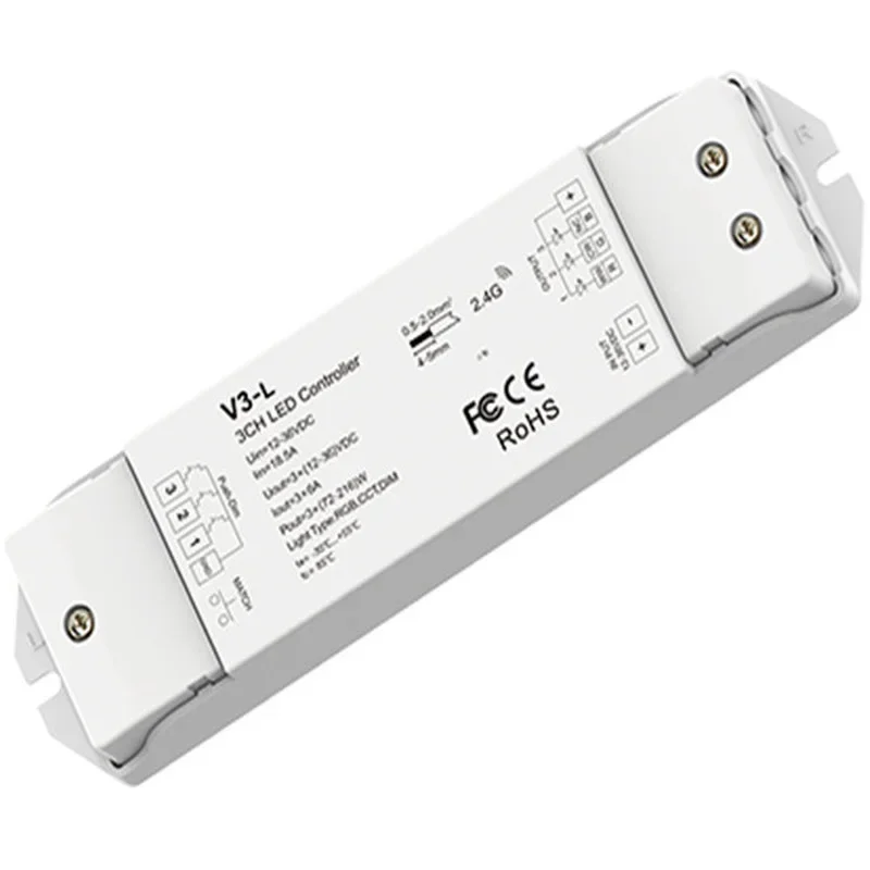 Imagem -04 - Single Color Led Strip Lights Controller V1-l V2-l Dual Color V3-l Rgb v4 Rgbw v5 Rgb Mais Cct 2.4ghz Botão Dc12v24v 36v