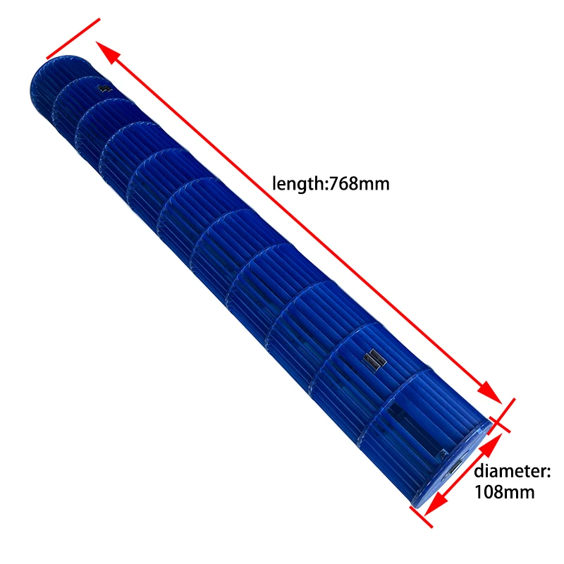 108mm*768mm Air conditioning internal unit through flow fan impeller, guide vane, drum fan blade 108mm*768mm