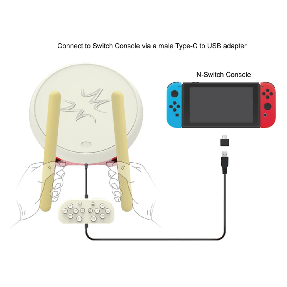 Tikoドラム-Nintendo Switch用コントローラー,コンソール用スティック,ドラムスティック付き