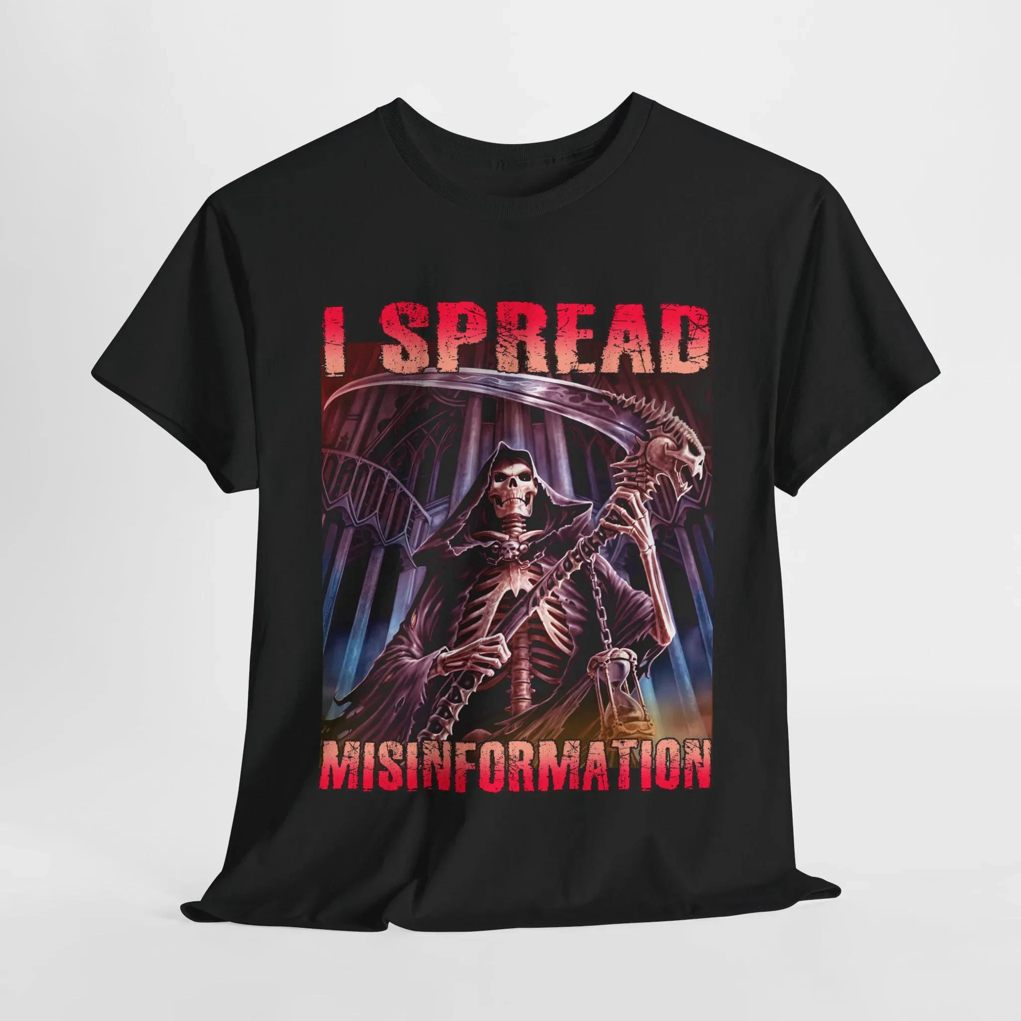 

I Spread Misinformation Funny Skeleton Meme T-Shirt Men's and Women's Short Sleeve Cotton Tee Y2k Shirt Summer Tops Men Clothing