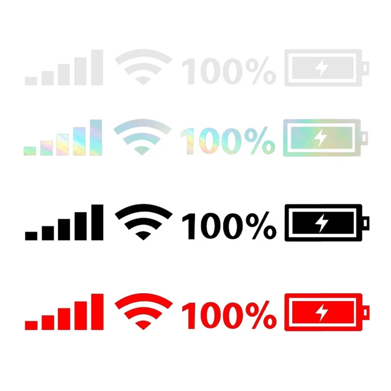 Autocollants réfléchissants pour batterie WIFI 4 couleurs, décorations extérieures pour vitrine magasin, fournitures