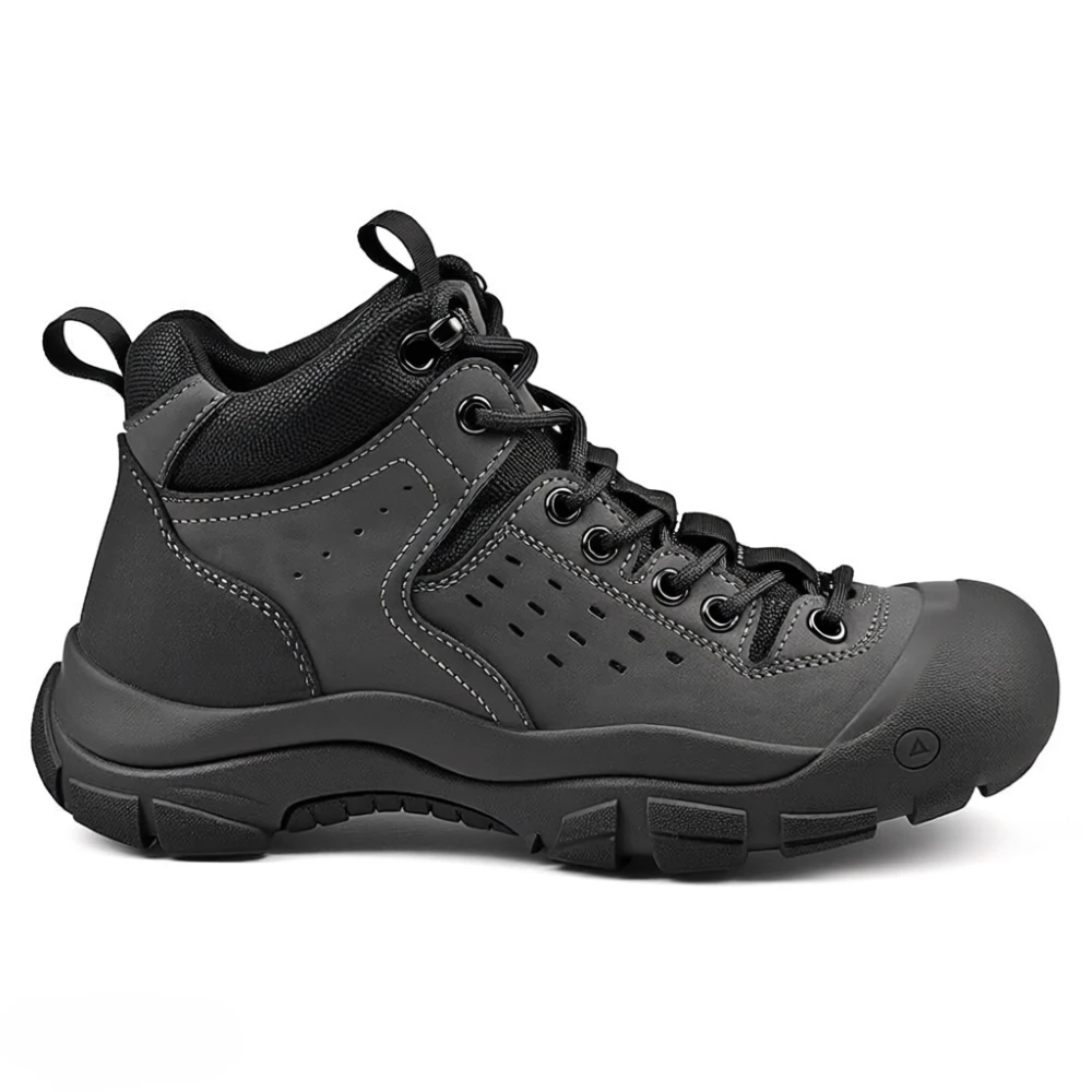 

High Top Leather Shoes Men Original Hiking Trekking Tooling Sneakers Outdoor Climbing Plush Fluff Boots Warm Large Size 45 46