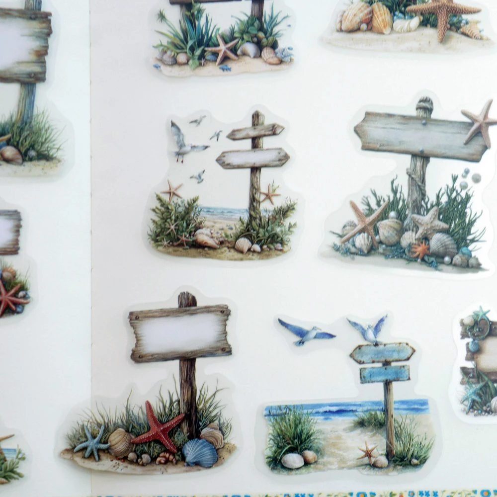 

38pcs Wooden Directional Signs Style PVC Sticker Scrapbooking DIY Gift Packing Label Decoration Tag