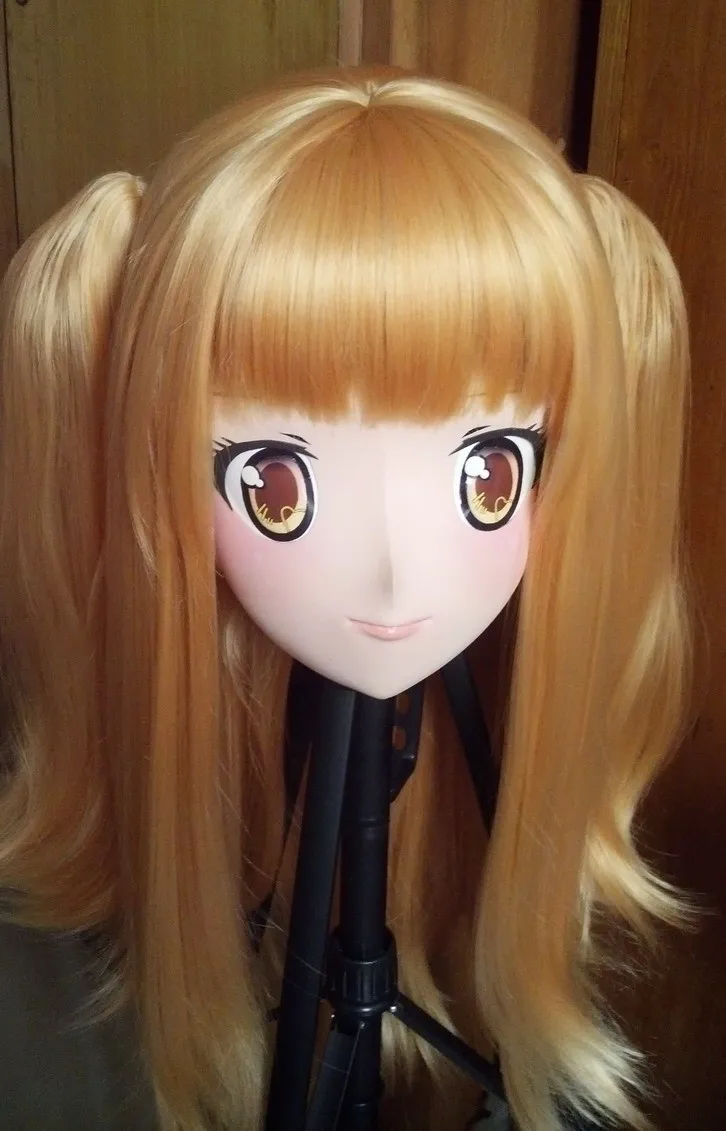 (KM9177)Top Quality Handmade Female Resin Full Head Cosplay Japanese Role Play Anime Sonata Kigurumi Mask Crossdresser Doll