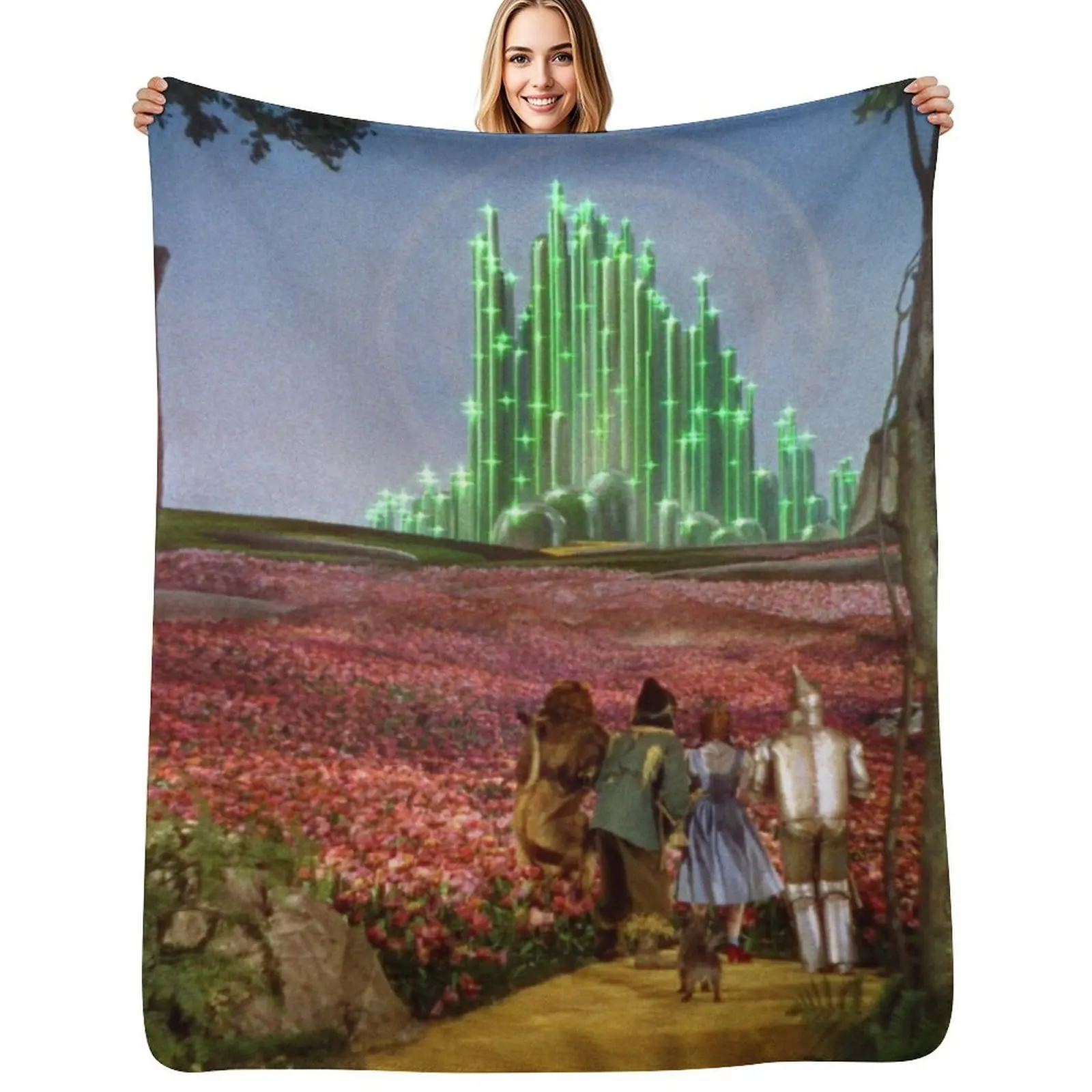 The Wizard of Oz Emerald City Landscape Throw Blanket Soft Warm Blanket Gift for Grandparents