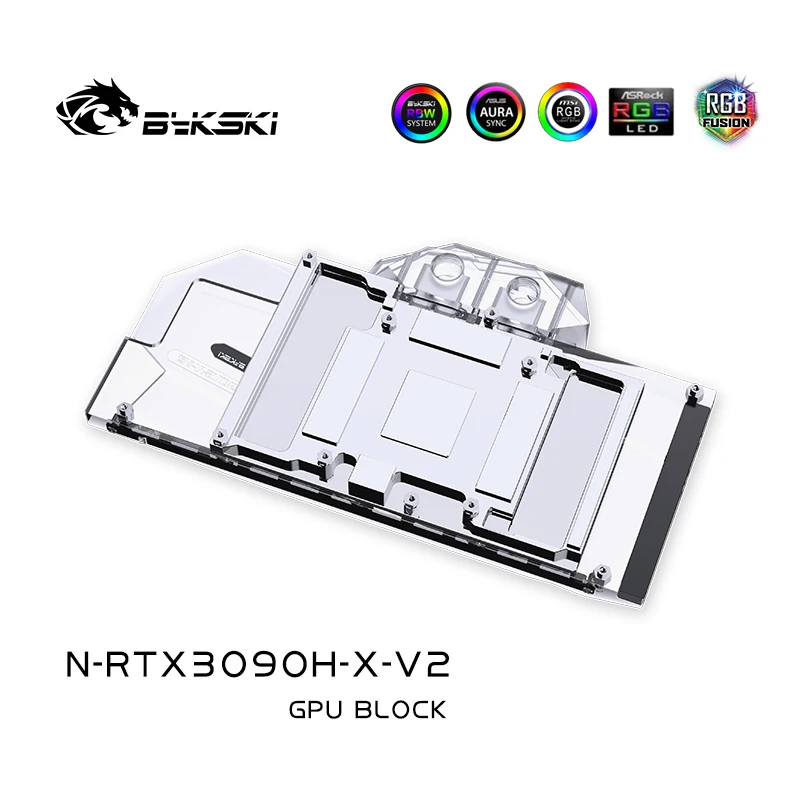 Bykski Water Block for NVIDIA Palit KFA2 DELL GAINWARD GALAX RTX 3080 3090 Reference Edition GPU Card /Copper Radiator /RGB AURA