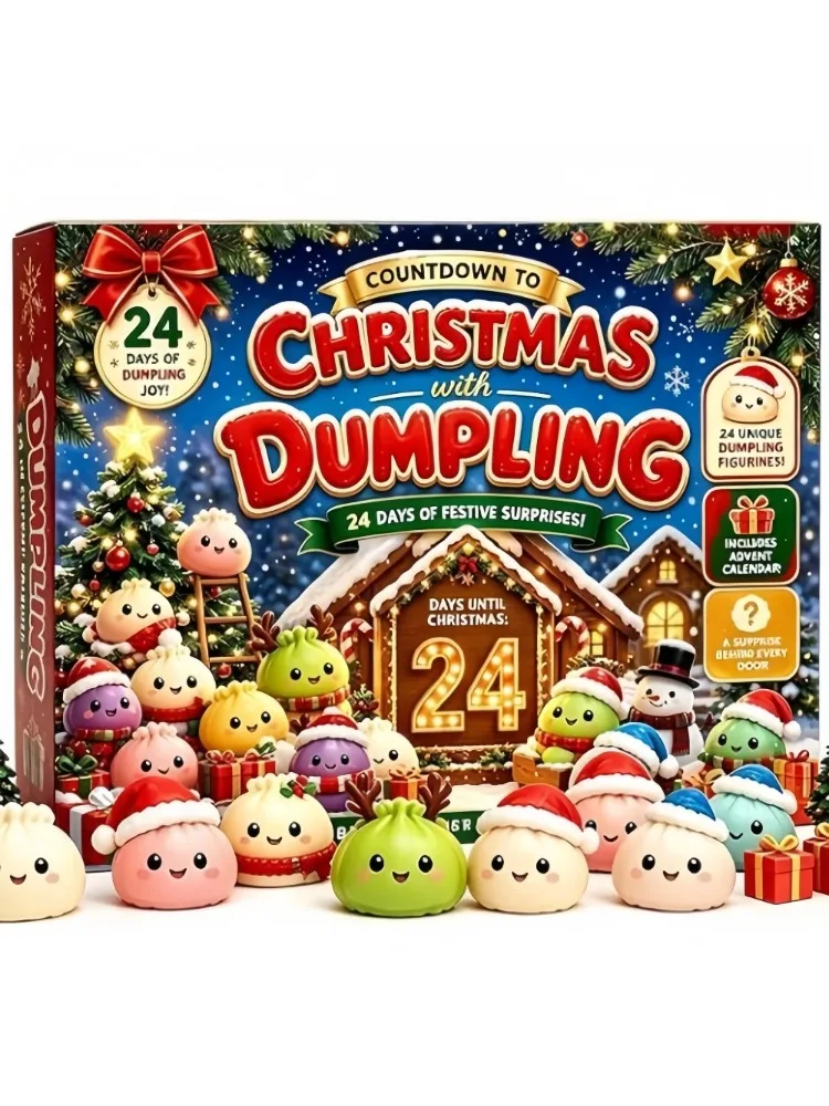 Weihnachts-Knödel-Quetsch-Adventskalender 2026 24-Tage-Countdown Langsam Rückfederndes Quetsch-Fidget-Spielzeug Sensorisches Ornament Weihnachtsgeschenk