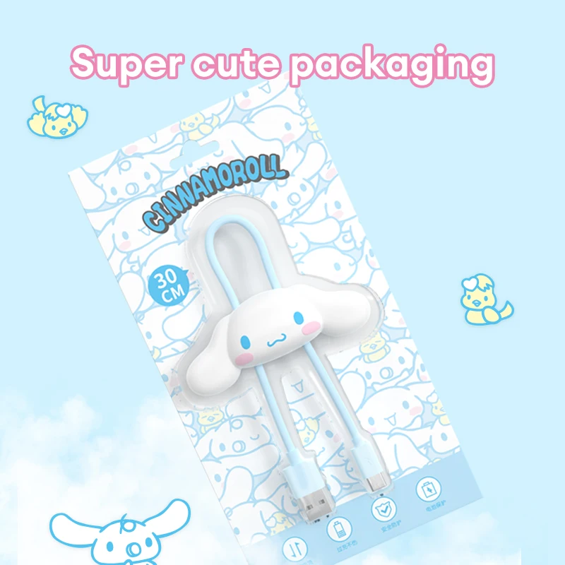 Sanrio JS-0103 Linea dati stereo Kawaii Cinnamoroll Carino Kuromi Tipo-C Cavo di ricarica Pochacco Anime Cartoon Charger Interfaccia PD