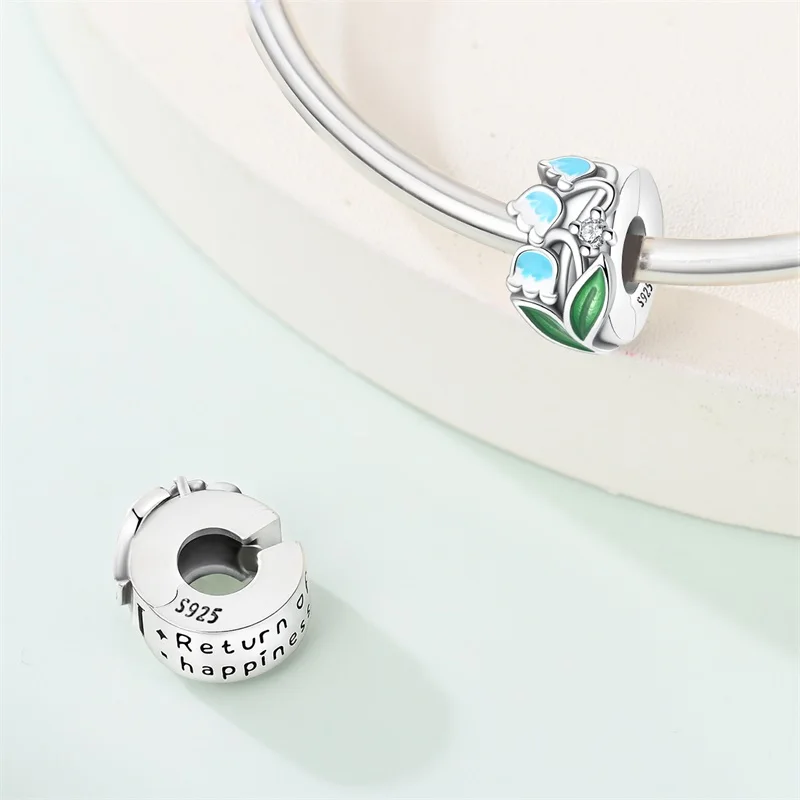 

925 Sterling Silver Lily Of The Valley Beads Sparkling CZ Zircon Beads Fit Original Bracelet DIY For Women Party Jewelry Gifts