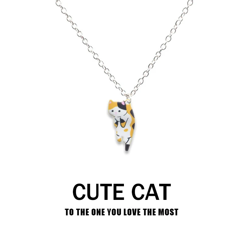 Neue Trendy Nette Katze Anhänger Halskette für Frauen Männer Exquisite Emaille Cartoon Kätzchen Halskette Partei Schmuck Zubehör Geschenke – Detail 14