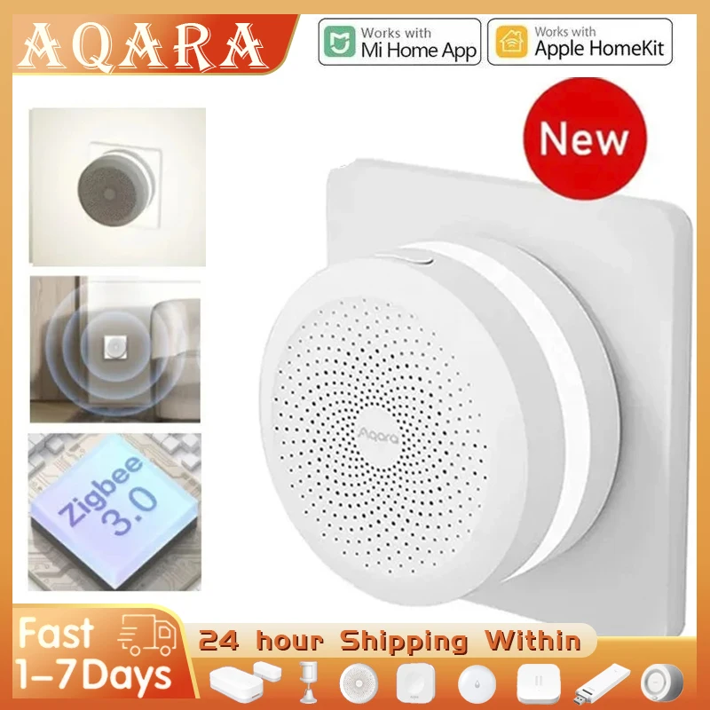 

Aqara Smart Home Wireless Gateway M1S Hub Zigbee Alarm System Remote Monitor Control LED Night Light For Xiaomi Mijia HomeKitAPP