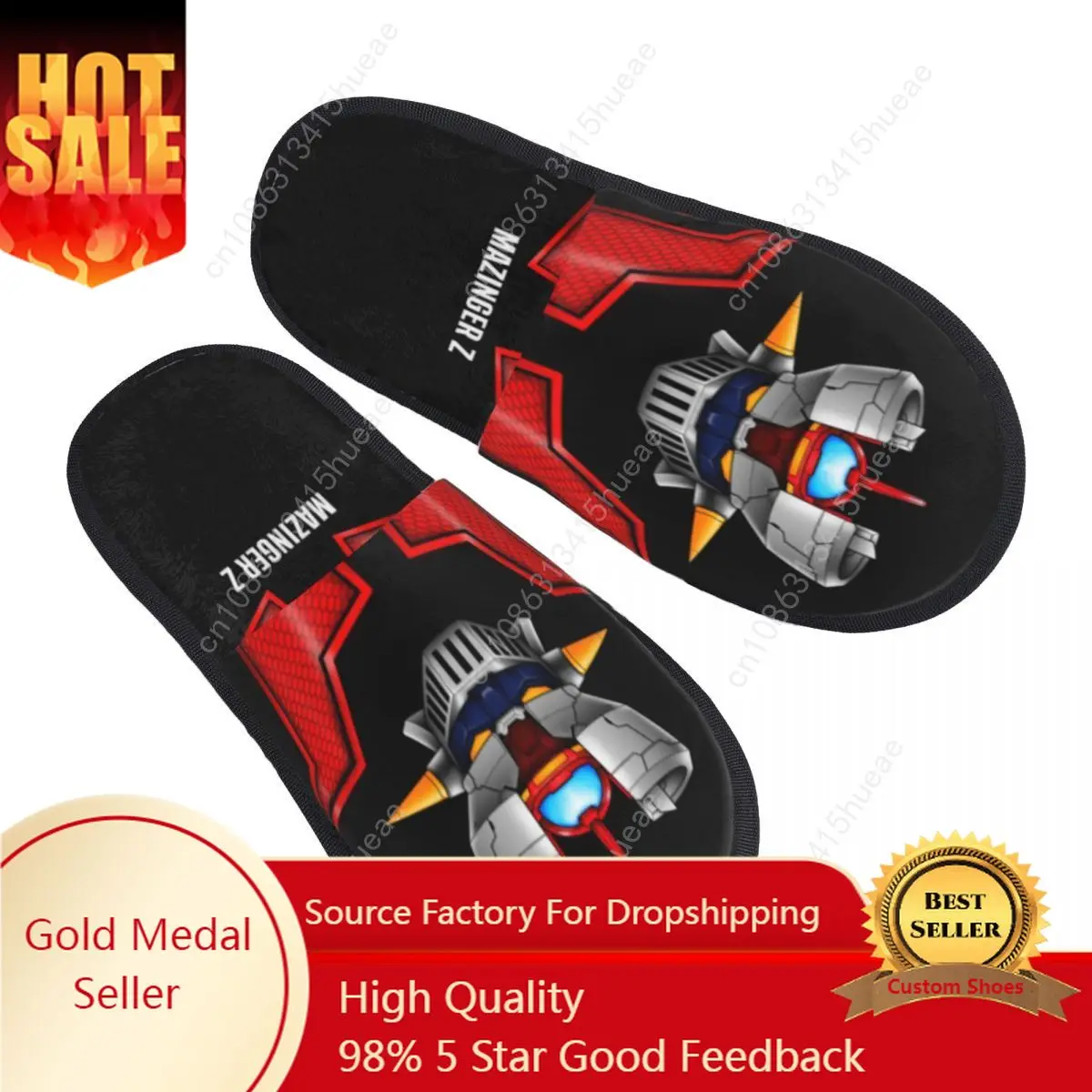 

Mazinger Z Anime UFO Robot House Slippers Women Cozy Memory Foam Slip On Hotel Slipper Shoes