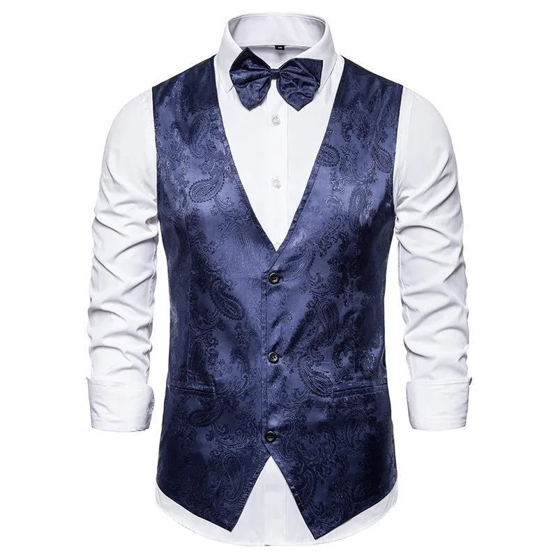 O736Groom performance suit vest men's clothing host singer emcee dance suit vest