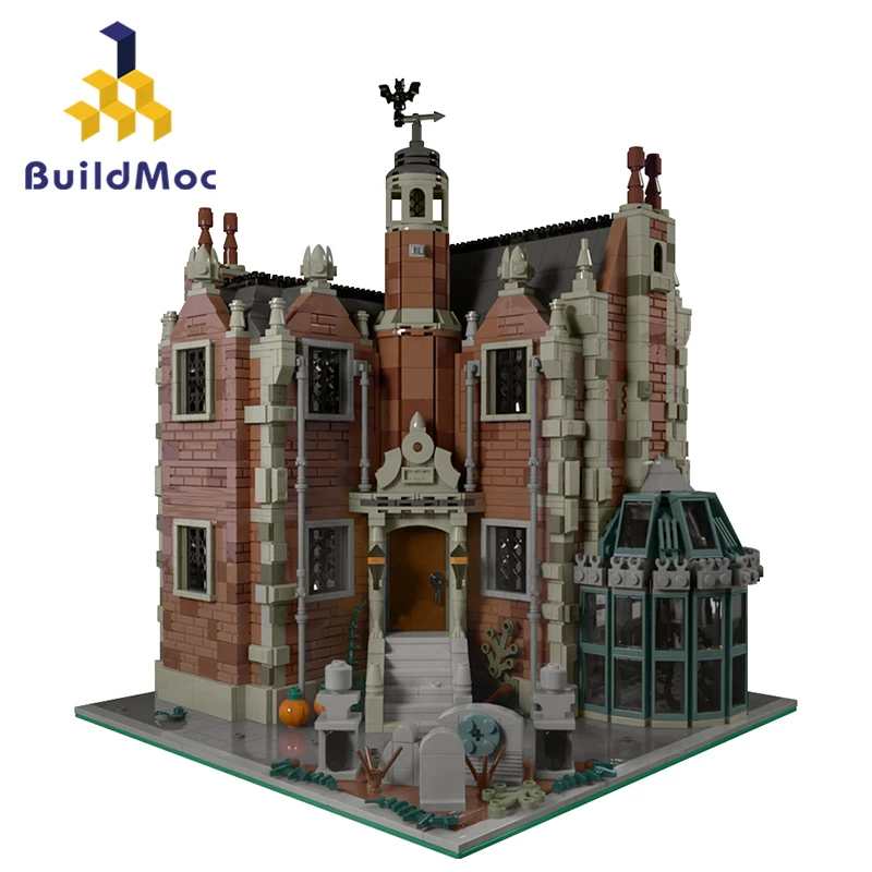 

MOC The Haunted Manor, набор строительных блоков, модель дома, кирпичей, ужасный модульный особняк с привидениями, строительная игрушка для детей, подарки