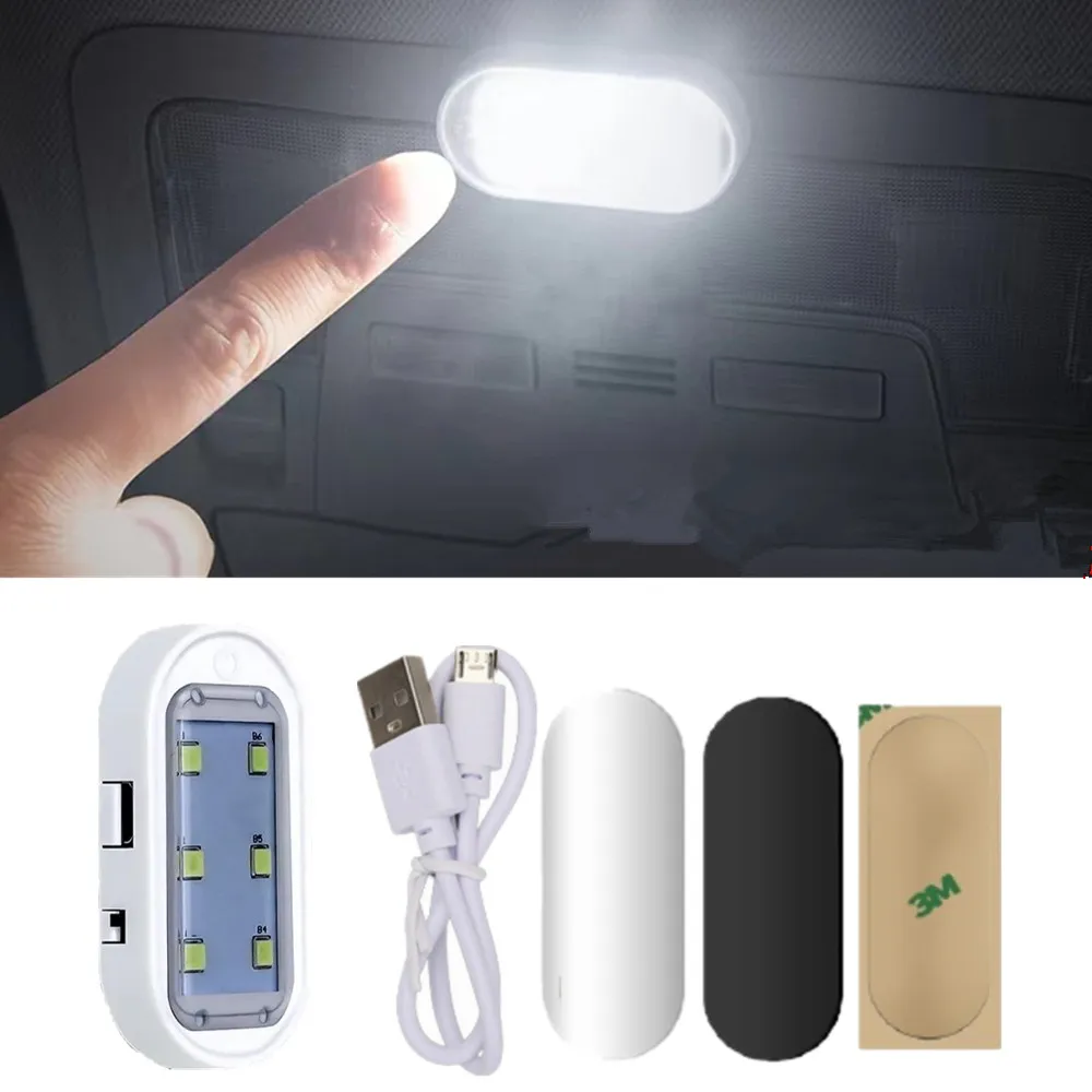 Car Interior Magnetic Touch Light LED Car Roof Magnets Ceiling Lamp Car Interior Night Reading Light White/Blue Atmosphere Lamp