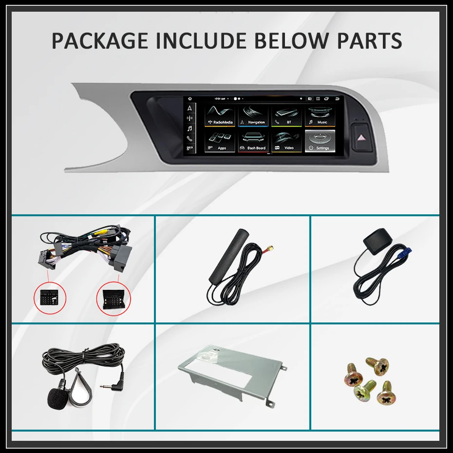 8,8'' Snapdragon 8 CORE Kabelloses Carplay Android 15 Auto-Radiobildschirm für Audi A5 2009-2016 Autoradio Stereo Multimedia-Player GPS Bluetooth 4G LTE – Detail 2