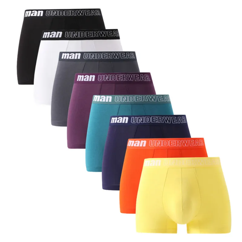 8 Pcs Big Size Men Sexy Underwear Boxers Briefs Shorts Bamboo Fiber Underpants Boy Undies Couple Panties Large Knickers 6XL 7XL