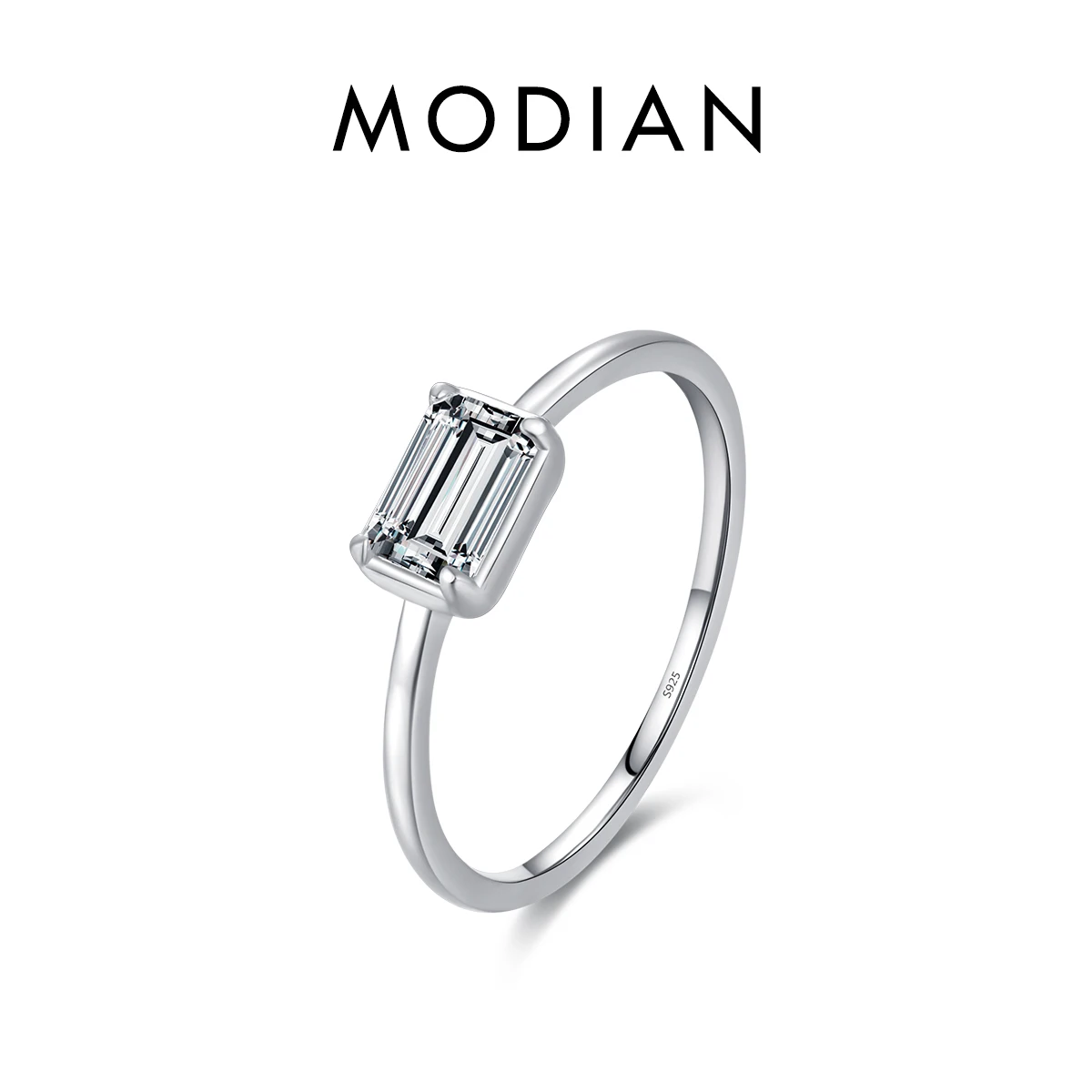 MODIAN Ring aus 925er-Sterlingsilber mit geometrischen Herzen und Zirkonia, luxuriös, hochwertig, Hochzeit, edler Schmuck für Frauen, Verlobungsgeschenke