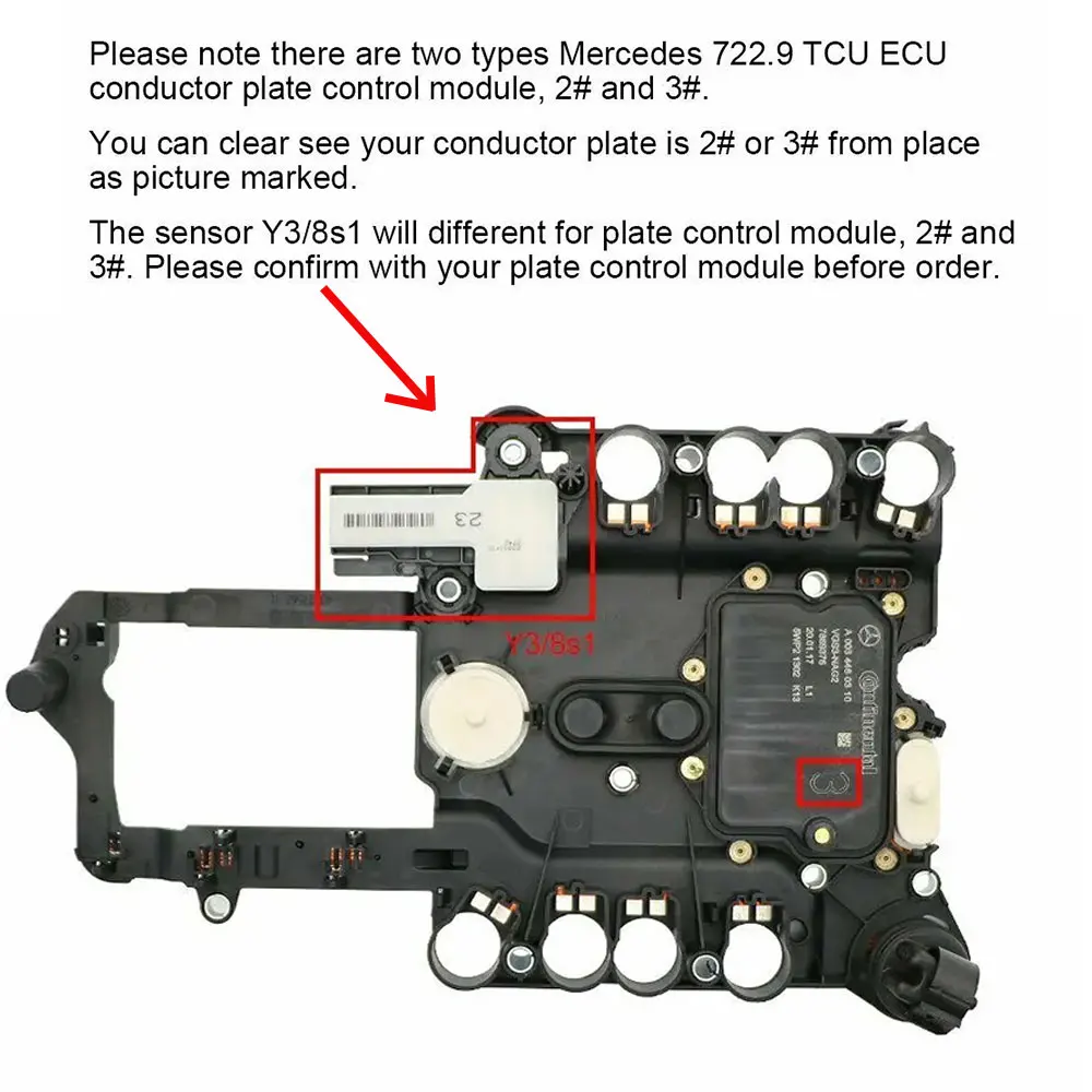 

Transmission Sensor Y3/8s1 for Mercedes 7G 722.9 TCU TCM Plate Control Module 2# 3#